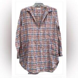 CP Shades Lightweight Plaid Tunic in Lavender, Blue, Yellow